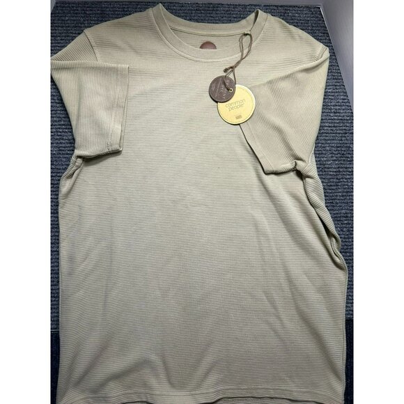Common People Beige Ribbed Short-Sleeve Crew Neck Top - Picture 1 of 6